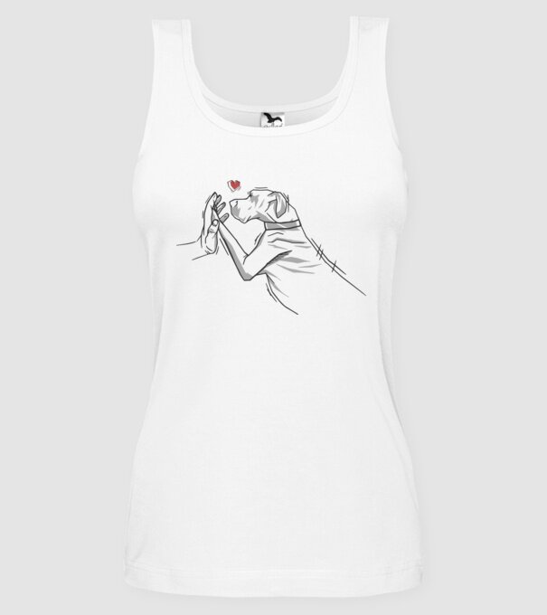 Dog danez bate palma model alb pe tricou