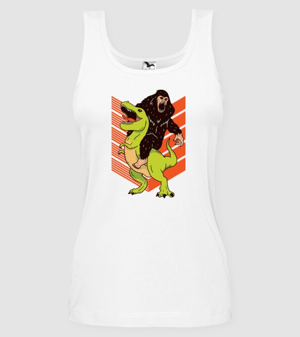 Dinozaur Yeti model alb pe tricou
