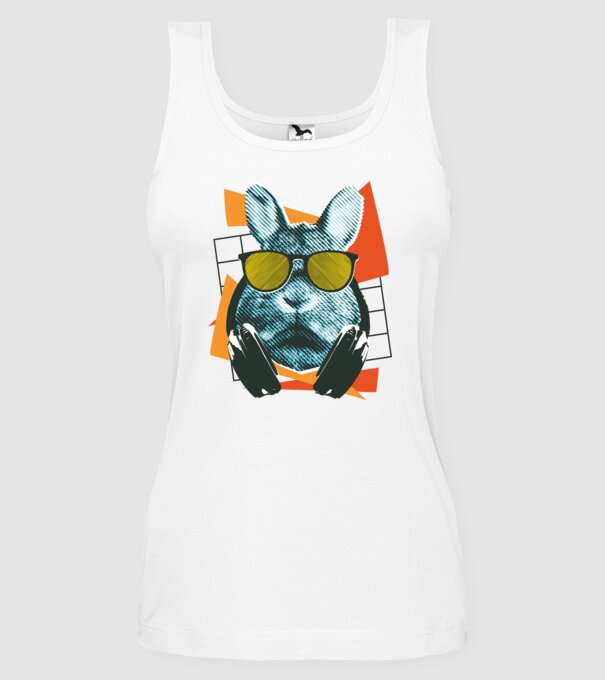 DJ Iepure model alb pe tricou