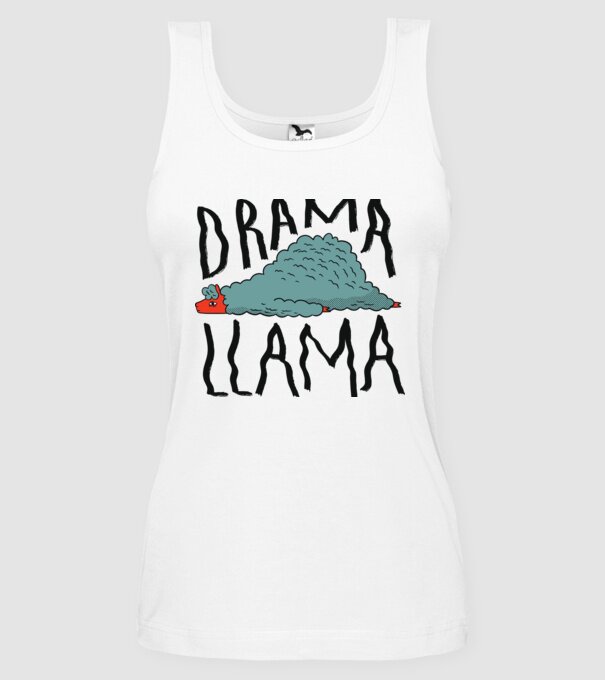Dramă Lama model alb pe tricou