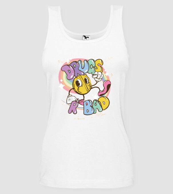 Drugs are Bad - Drogurile sunt rele pentru prevenire model alb pe tricou