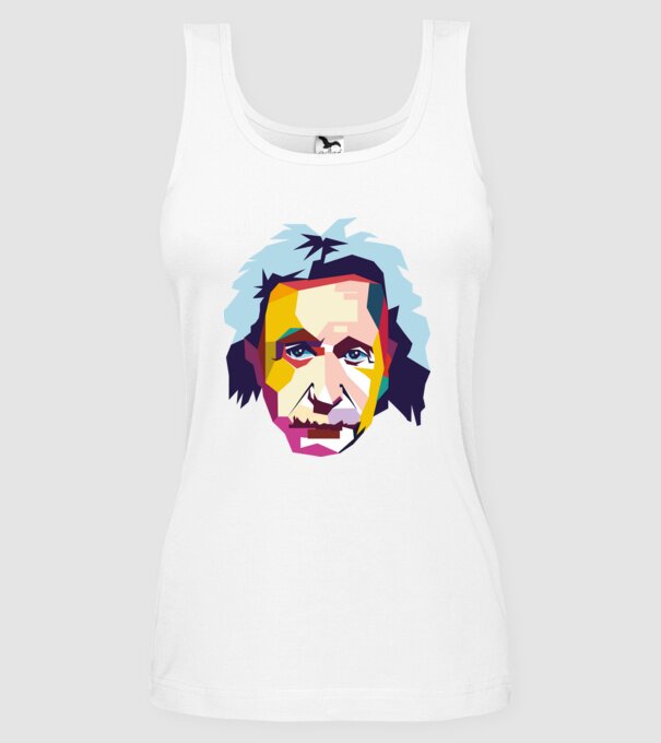 Einstein abstract model alb pe tricou