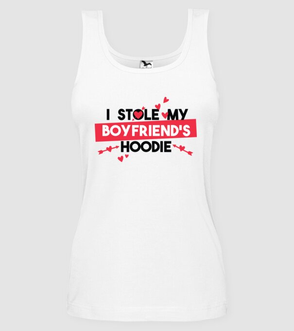 'Am furat puloverul prietenului meu pulover amuzant pentru Valentine''s Day' model alb pe tricou