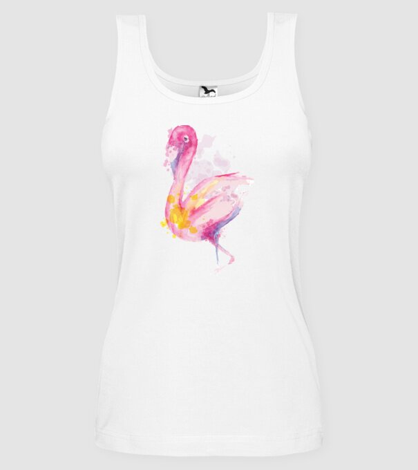 Flamingo Pictură model alb pe tricou