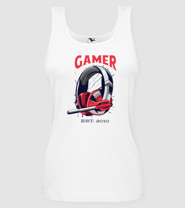Gamer est. 2010 model alb pe tricou