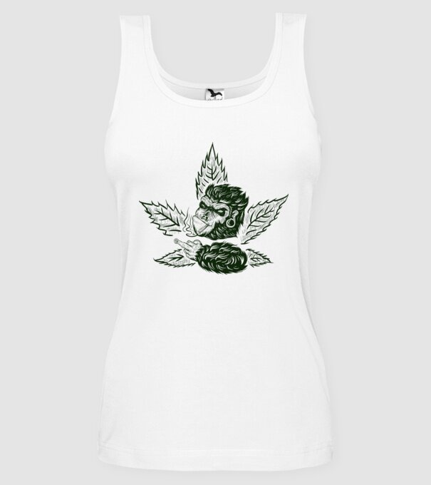 GORILĂ cannabis model alb pe tricou