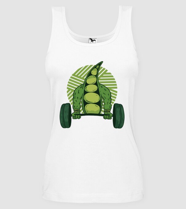 Mazăre musculoasă model alb pe tricou