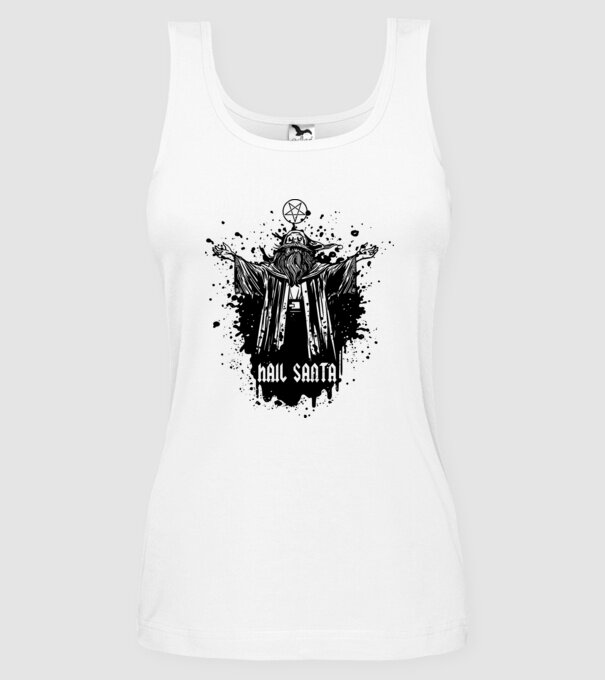 Hail Santa model alb pe tricou
