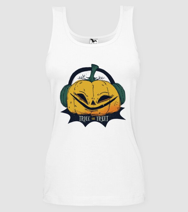 Dovleac Halloween model alb pe tricou