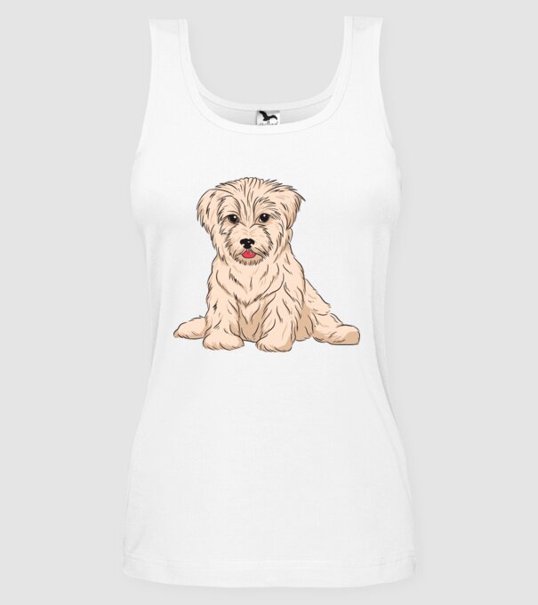 Câine Havanez model alb pe tricou