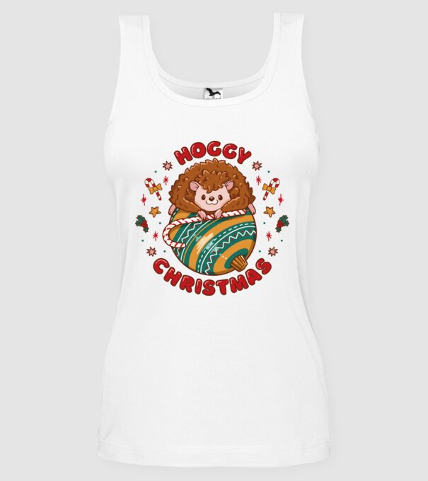 Hoggy Christmas Crăciun cu Arici model alb pe tricou
