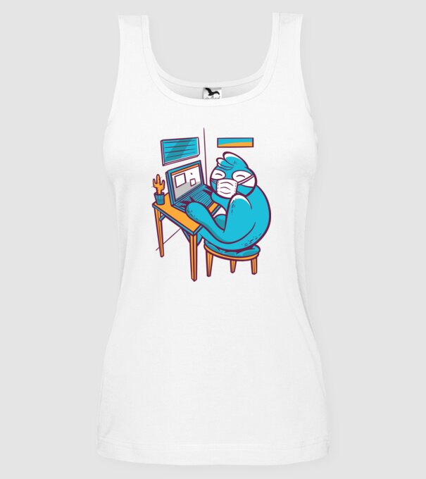 Leneș Home Office model alb pe tricou