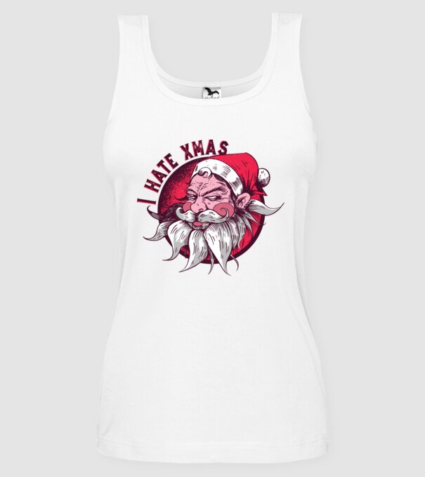 I Hate Xmas model alb pe tricou