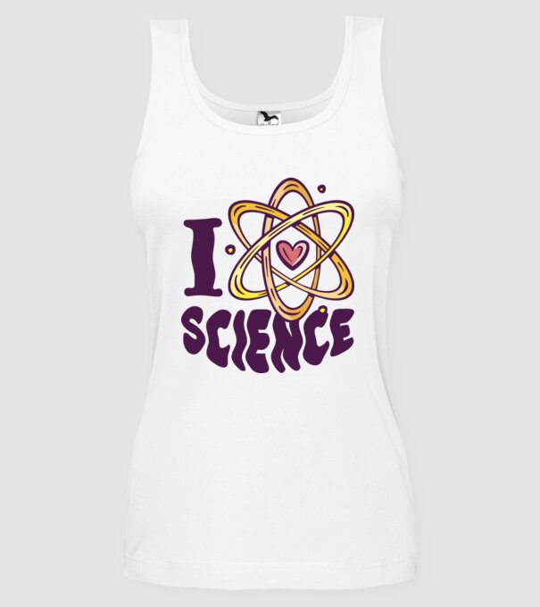 I Love Science știință model alb pe tricou
