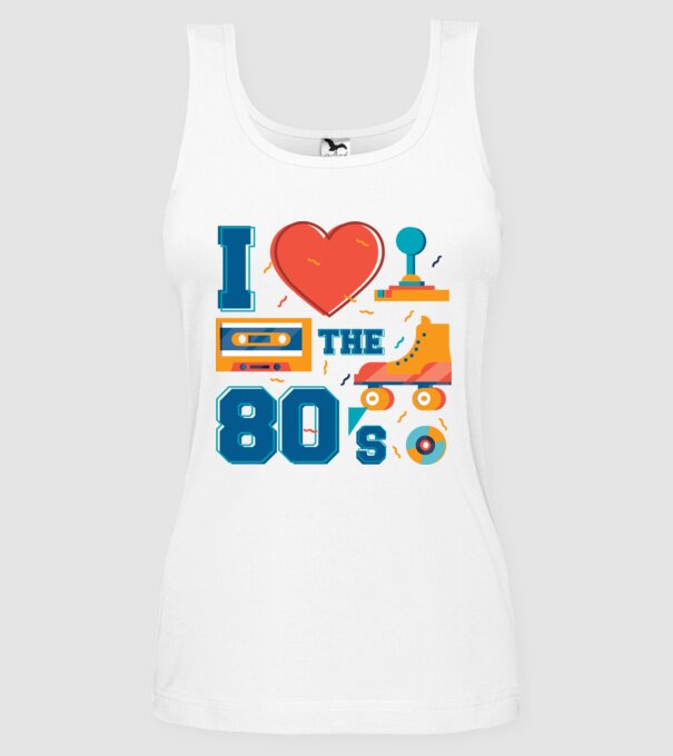 'I love the 80s - Iubesc anii ''80' model alb pe tricou