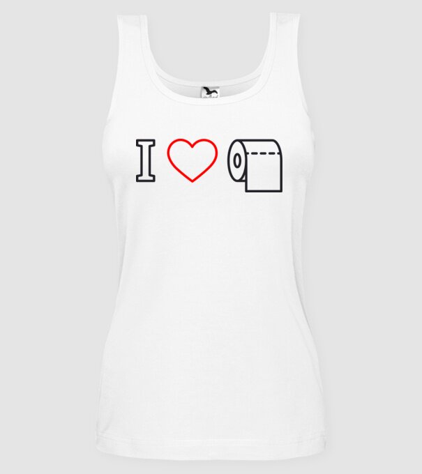 I love hârtie igienică model alb pe tricou