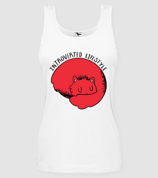 Pisică Introvertită model alb pe tricou