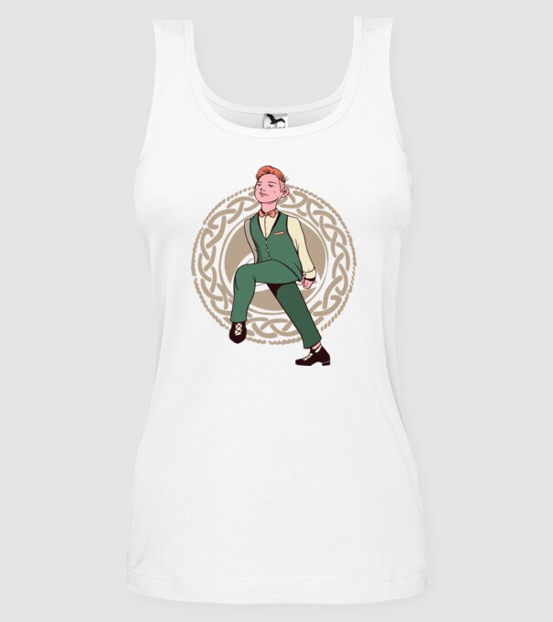 Bărbat Dansator irlandez model alb pe tricou
