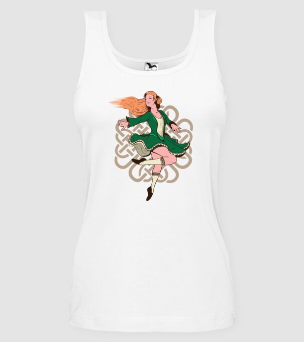 Femeile Dansatoare irlandeză model alb pe tricou