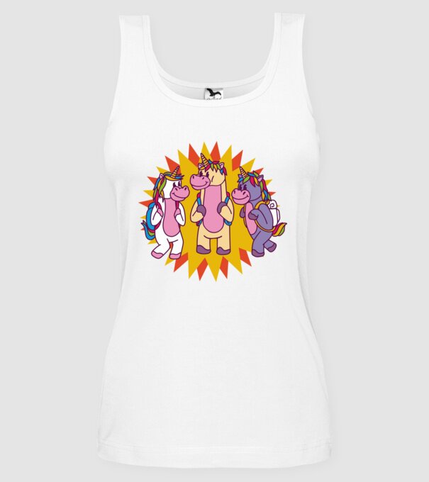 Unicorni școlari model alb pe tricou