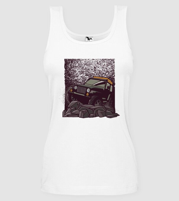Jeep Offroad model alb pe tricou