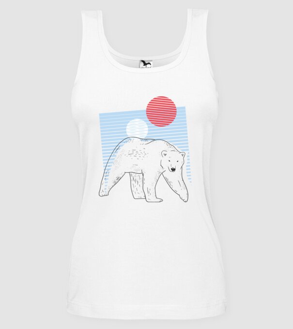 Urs polar model alb pe tricou