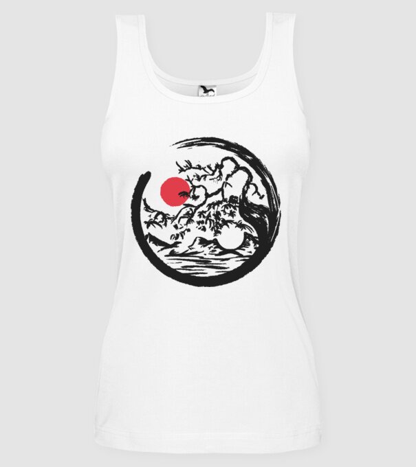 Yin-Yang Bonsai model alb pe tricou