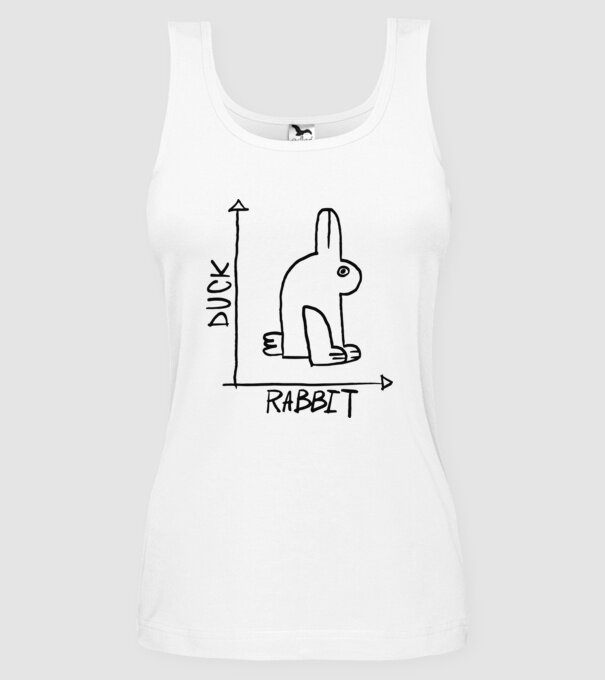 Rață vs Iepure model alb pe tricou