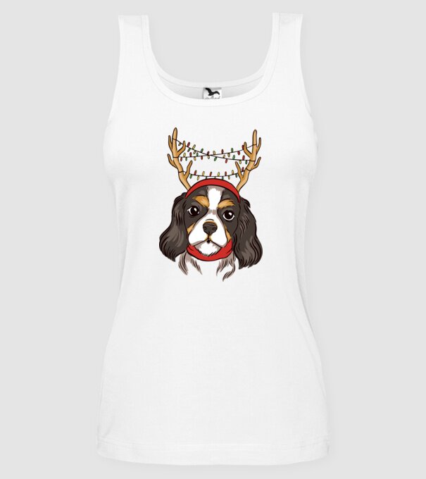 Cavalier de Crăciun model alb pe tricou