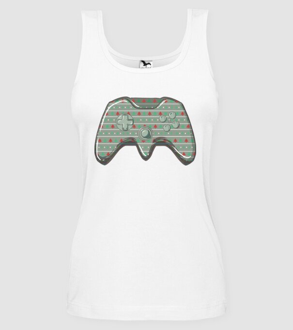 Controler Gamer Crăciun model alb pe tricou