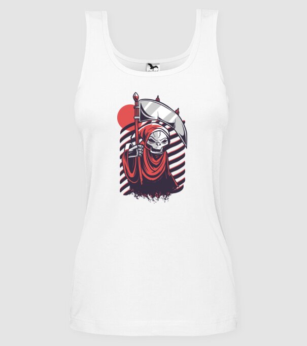 Moartea - Grim Reaper model alb pe tricou