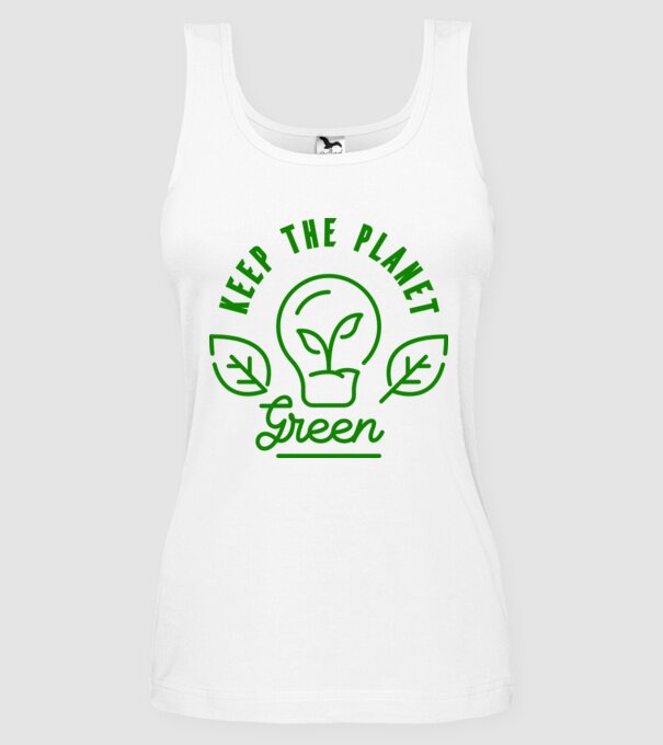 Keep The Planet Green - Ziua Pământului model alb pe tricou