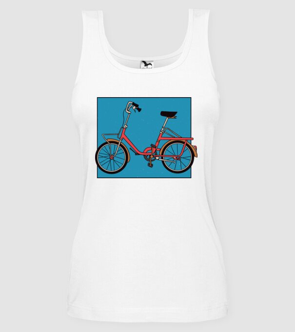 Bicicletă Camping model alb pe tricou