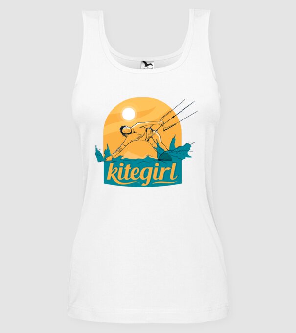 Tricou Kitegirl Kitesurf model alb pe tricou