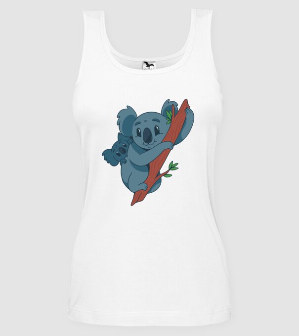 Coala model alb pe tricou