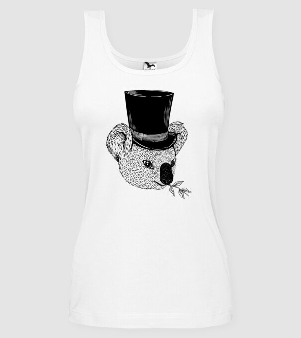 Cilindru Koala model alb pe tricou