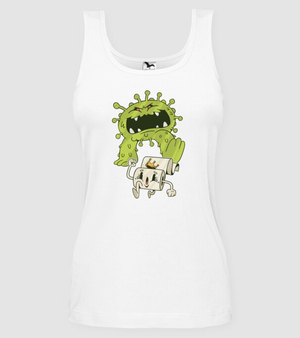Coronavirus Monstru model alb pe tricou
