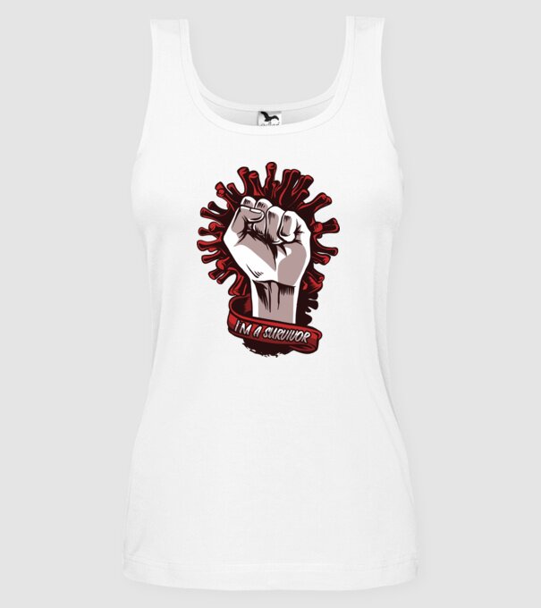 Supraviețuitor Coronavirus model alb pe tricou