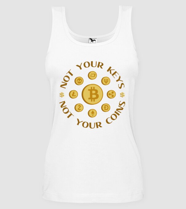 Criptomonede model alb pe tricou