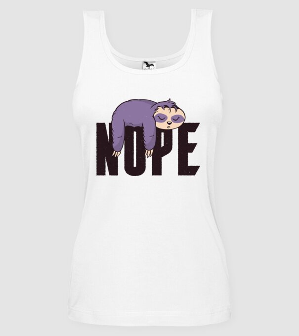 Leneș Nope model alb pe tricou