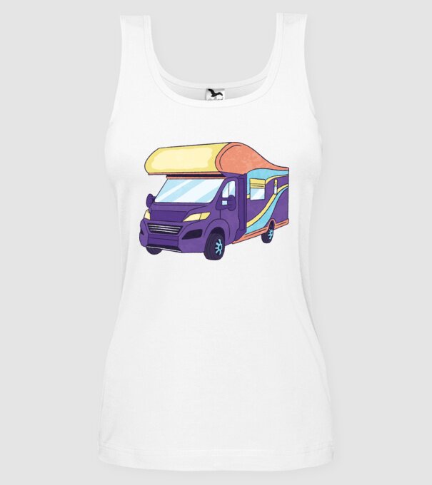 Autorulotă model alb pe tricou