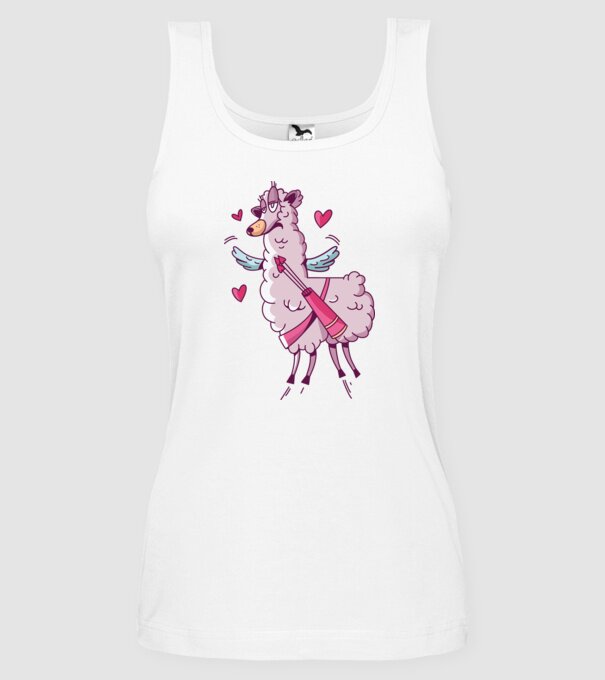 'Dragoste Llama pentru Valentine''s Day' model alb pe tricou