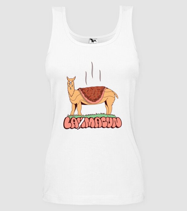 Lamacun Lama model alb pe tricou
