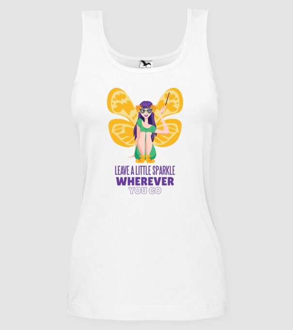 Leave a little sparkle wherever you go model alb pe tricou