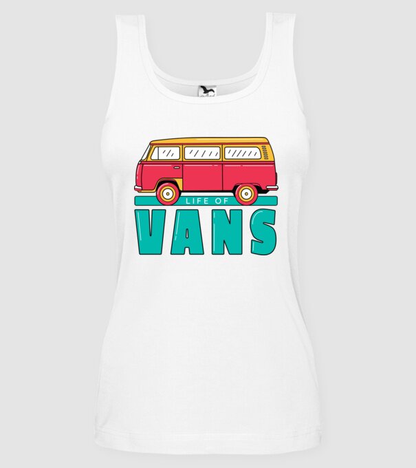 Life of Vans model alb pe tricou