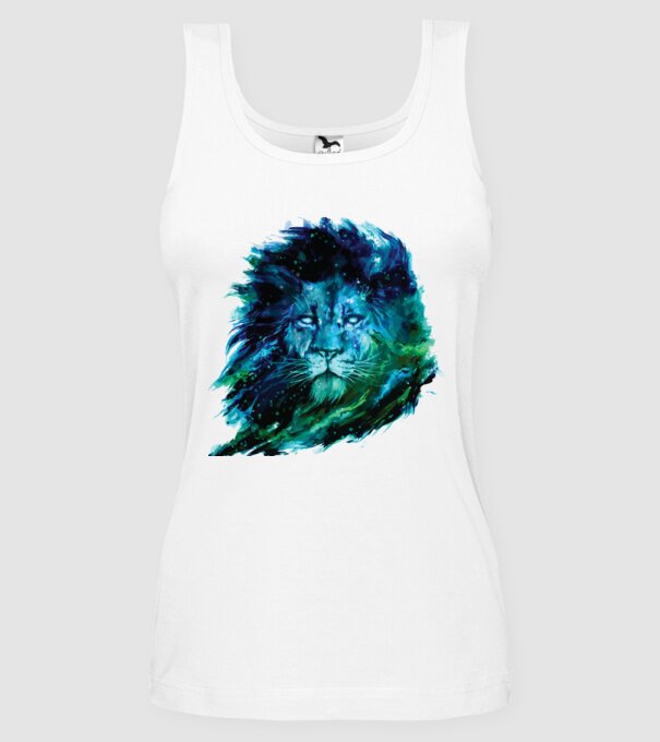 lion color splash model alb pe tricou