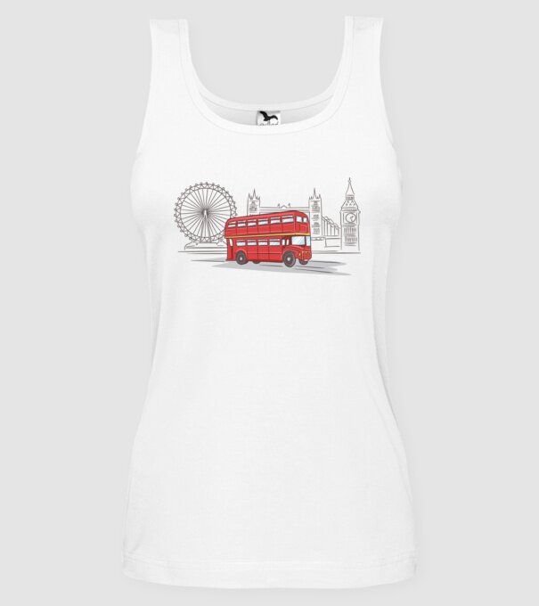 London Bus model alb pe tricou