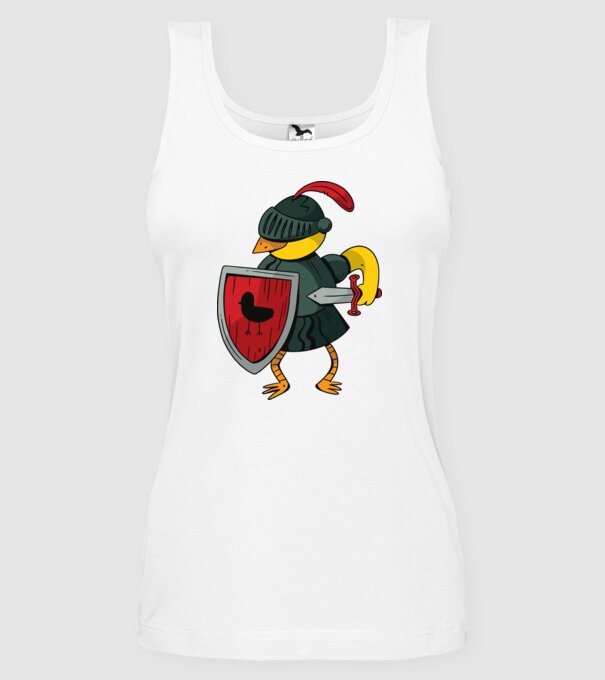 Cavaler Pasăre model alb pe tricou