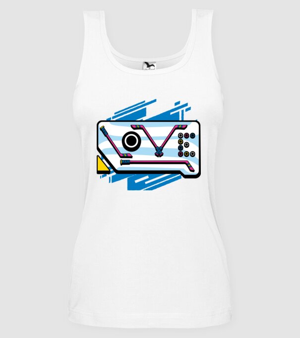 Love Hockey model alb pe tricou