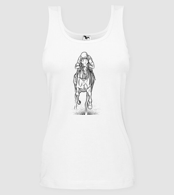 Cursă de cai model alb pe tricou